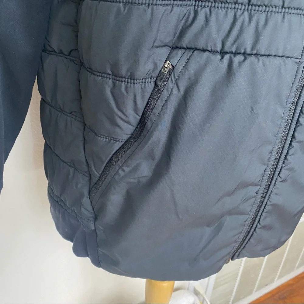 Nike Men's Black Hooded Partial Quilted Puffer Jacket Size Large Outdoor Active - Picture 7 of 16